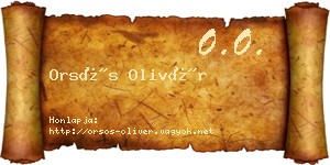 Orsós Olivér névjegykártya