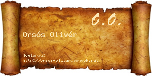 Orsós Olivér névjegykártya